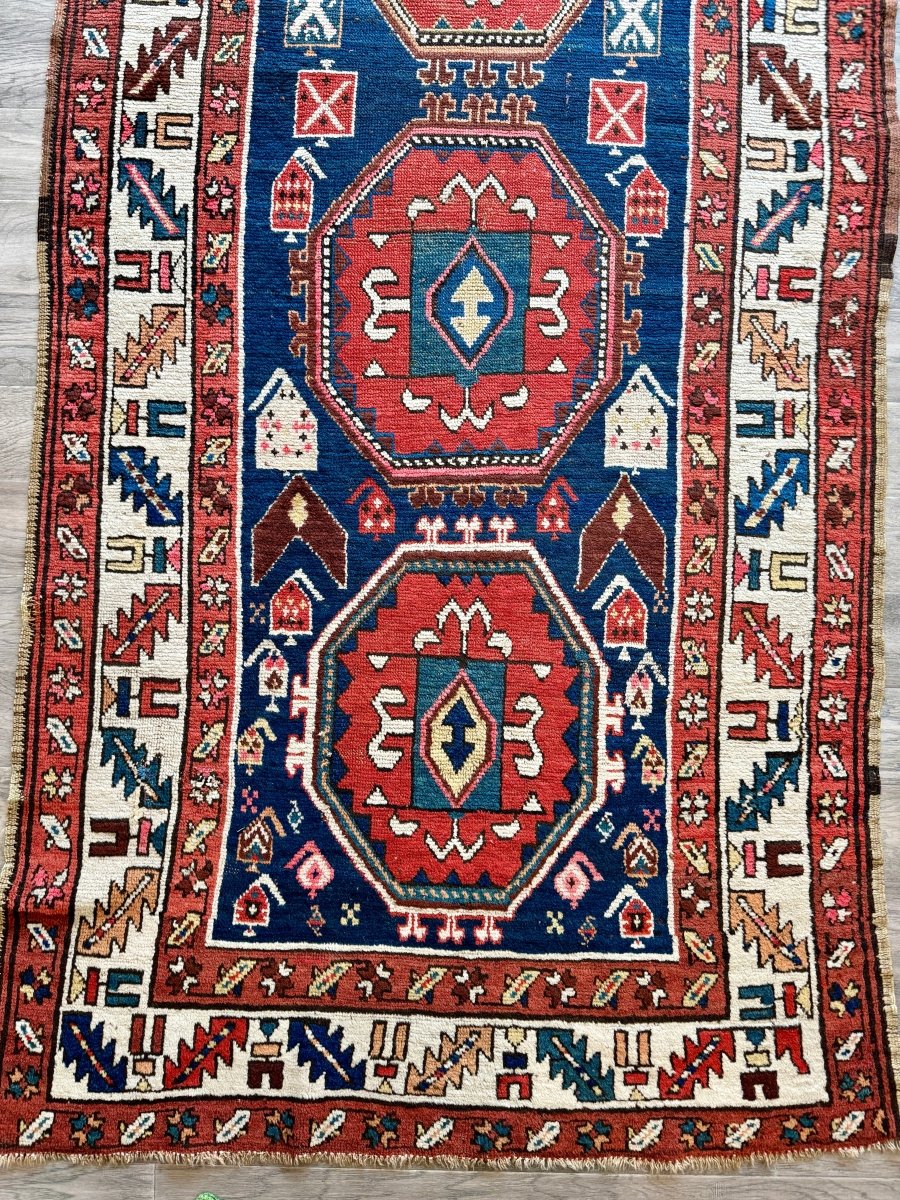 Antique Caucasian Kazak Rug | 3' 9" x 9' 6"
