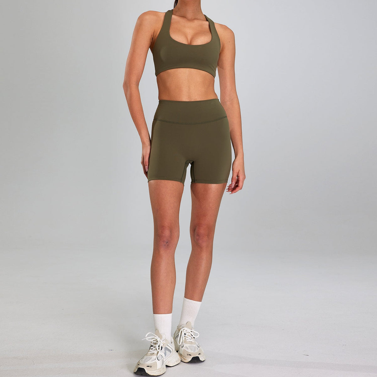 Ensemble de sport taille haute pour femme – Vêtements de sport ajustés pour la course en plein air et les entraînements de haute intensité
