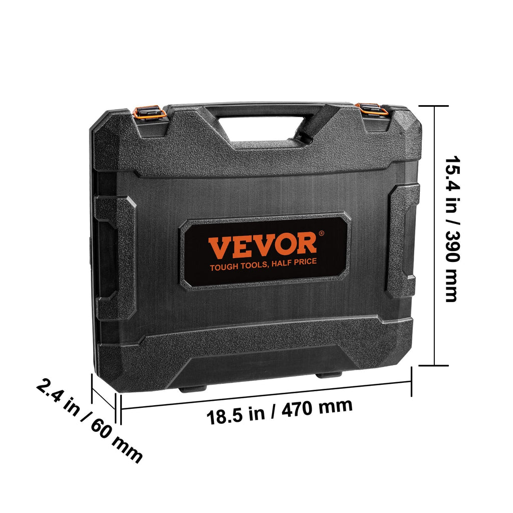 VEVOR Drive Impact Socket Set 6 Point Cr-Mo Alloy Steel For Auto Pear Daisy