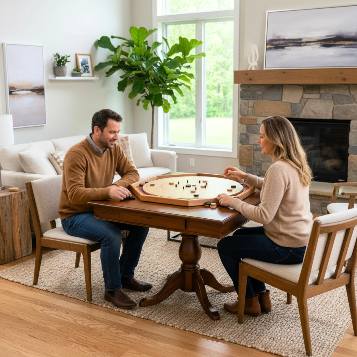 The Baltic Bircher (No Numbers) - Large Traditional Crokinole Board Game Set