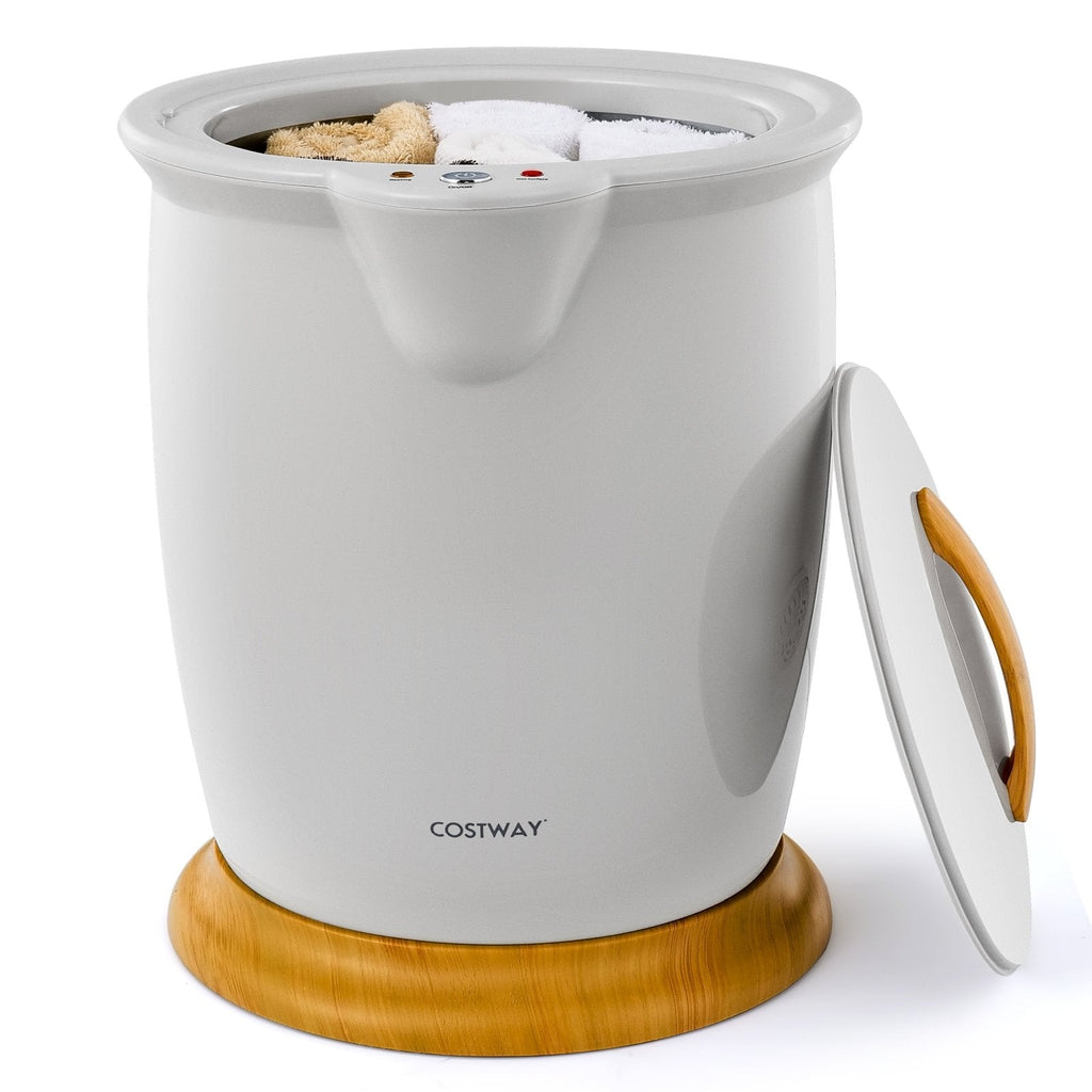 Cubo calentador de toallas para baño con portaroma y apagado automático-Gris