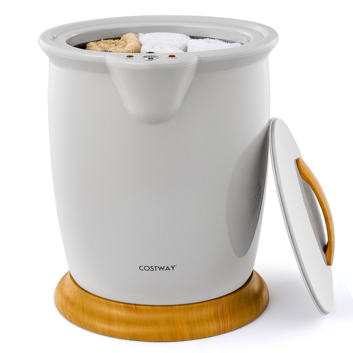 Cubo calentador de toallas para baño con portaroma y apagado automático-Gris