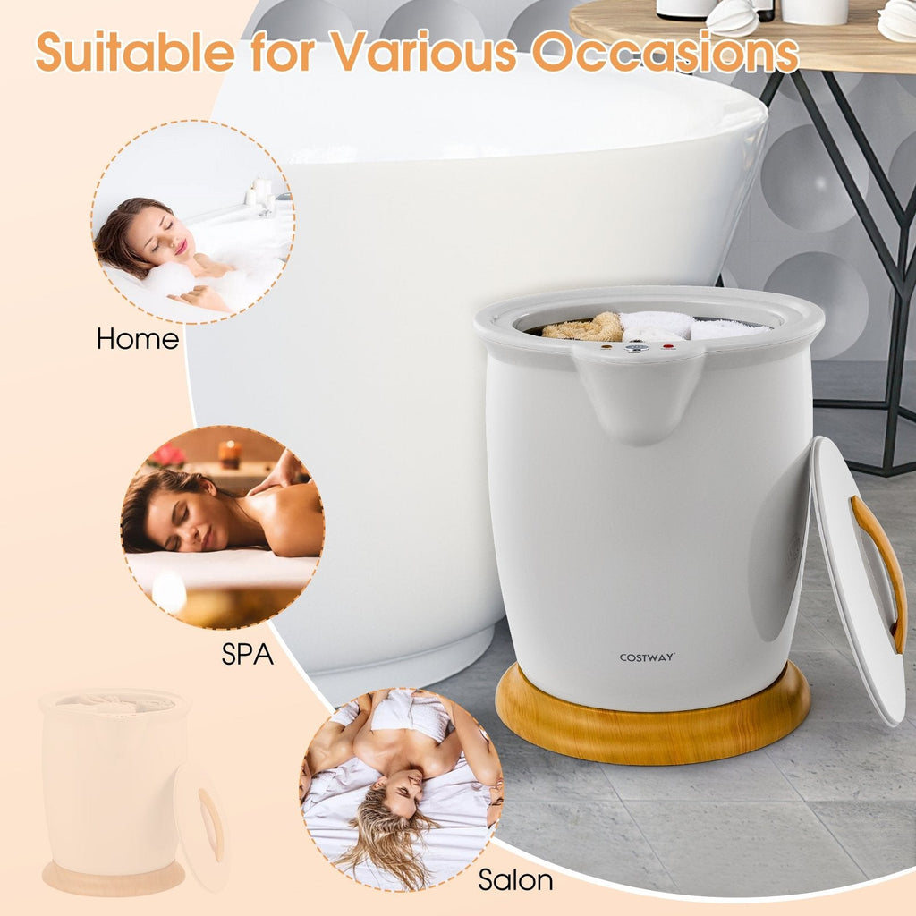 Cubo calentador de toallas para baño con portaroma y apagado automático-Gris