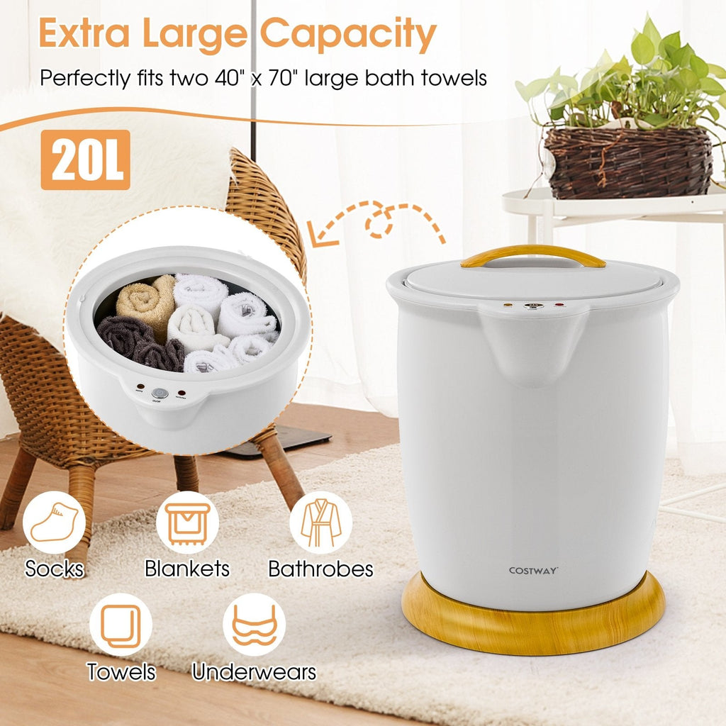 Cubo calentador de toallas para baño con portaroma y apagado automático-Gris