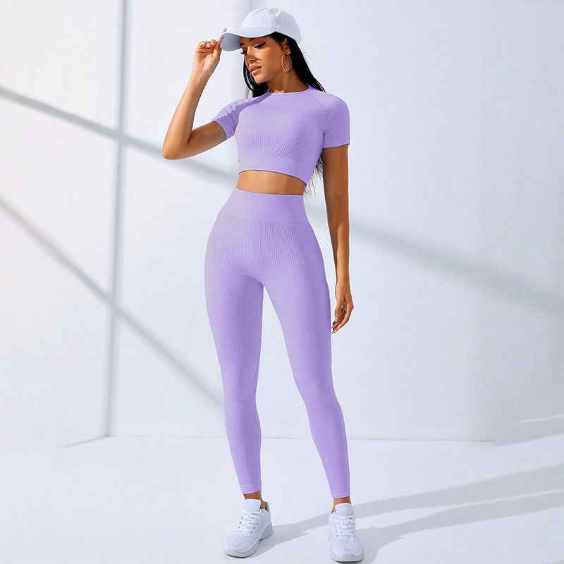 Damen-Yoga-Set mit hoher Taille – 2-teiliges Sport-Outfit mit Sport-BH und Leggings