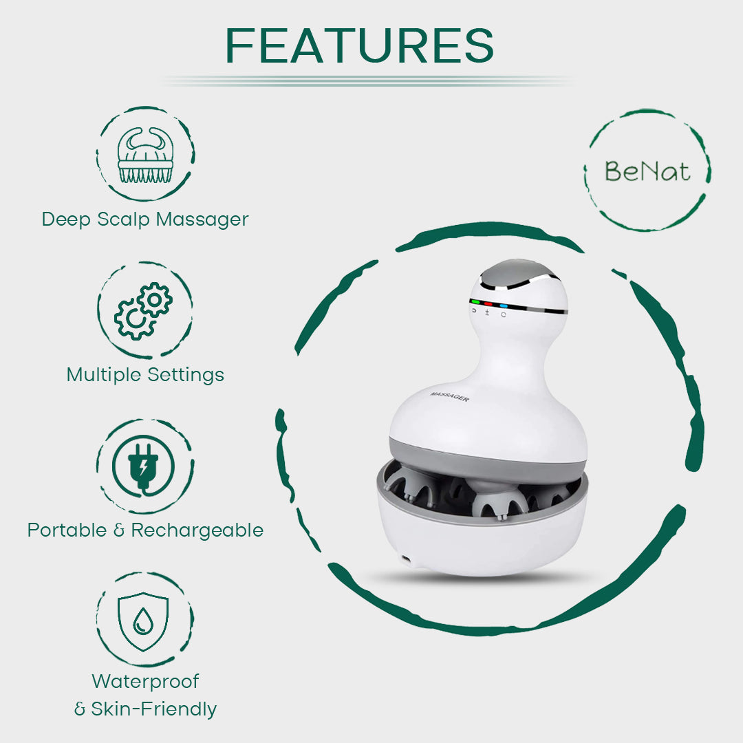 Smart Electric Scalp Massager  Stress Relief, Hair Growth & Deep Relaxation
