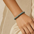 Blue Impression Jasper Round Bracelet - 8mm (Enhanced)