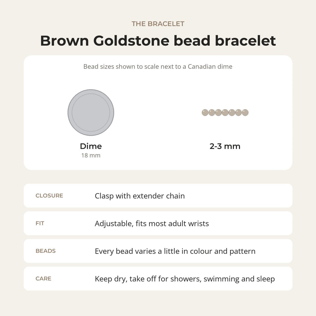 Armband aus braunem Goldfluss - 2-3 mm