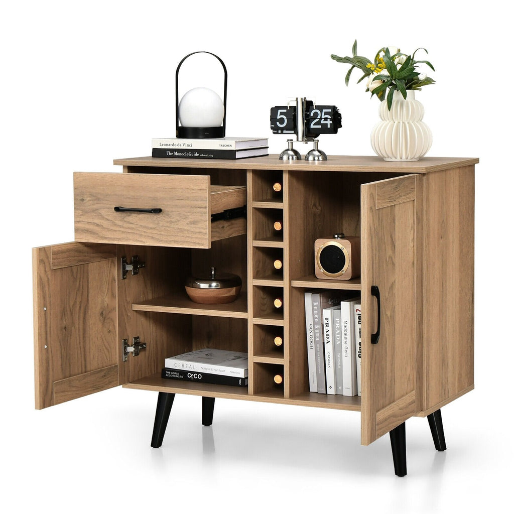 Aparador buffet de 2 puertas con cajón para 6 botellas de vino