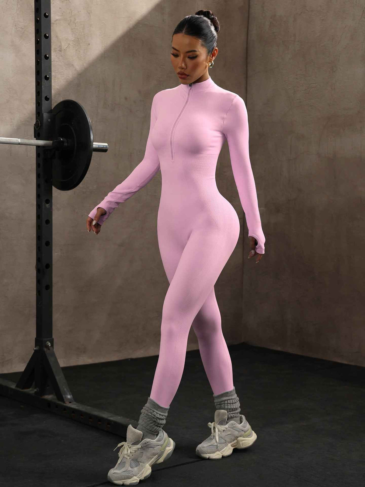 Nahtloser Langarm-Yoga-Body für Damen – Eng anliegender einteiliger Trainingsanzug