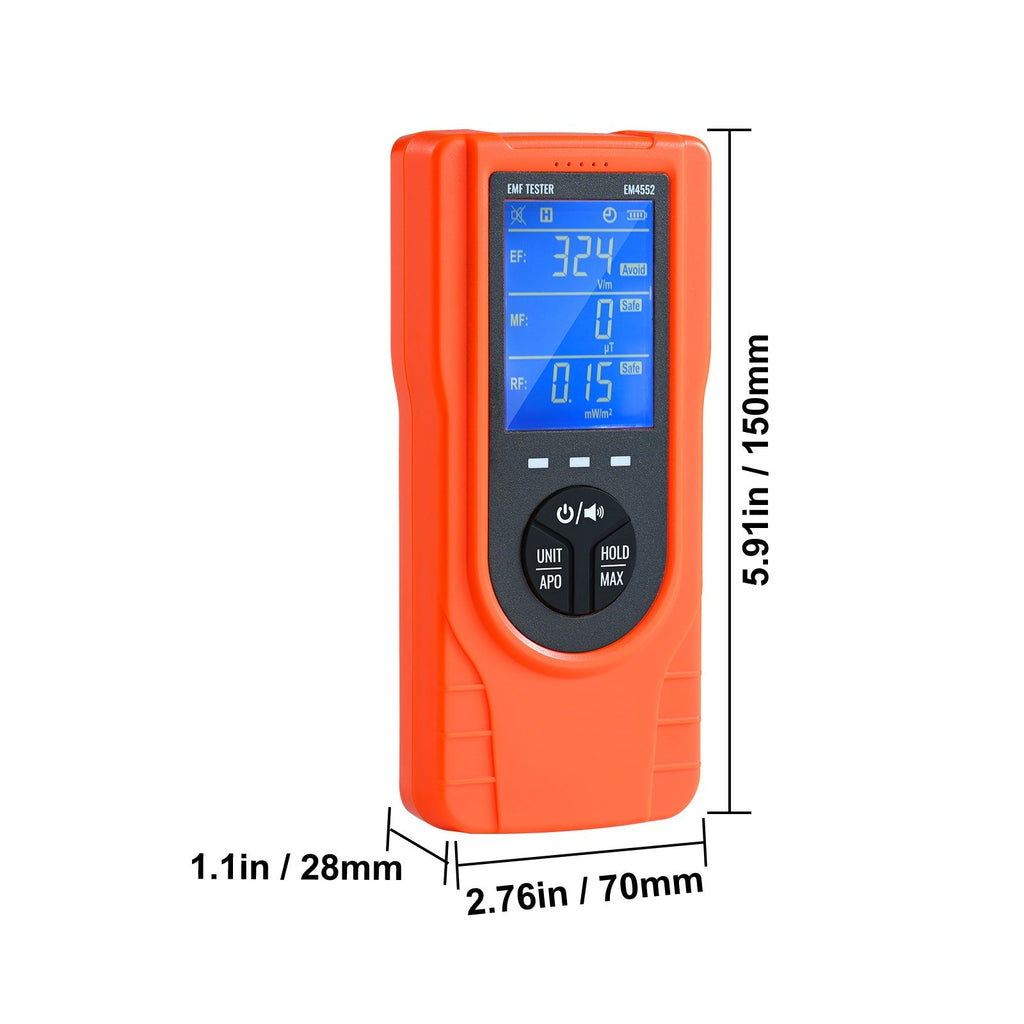 VEVOR  EMF Meter, 5Hz  3.5GHz, Handheld Rechargeable Electromagnetic Green Sir Loin