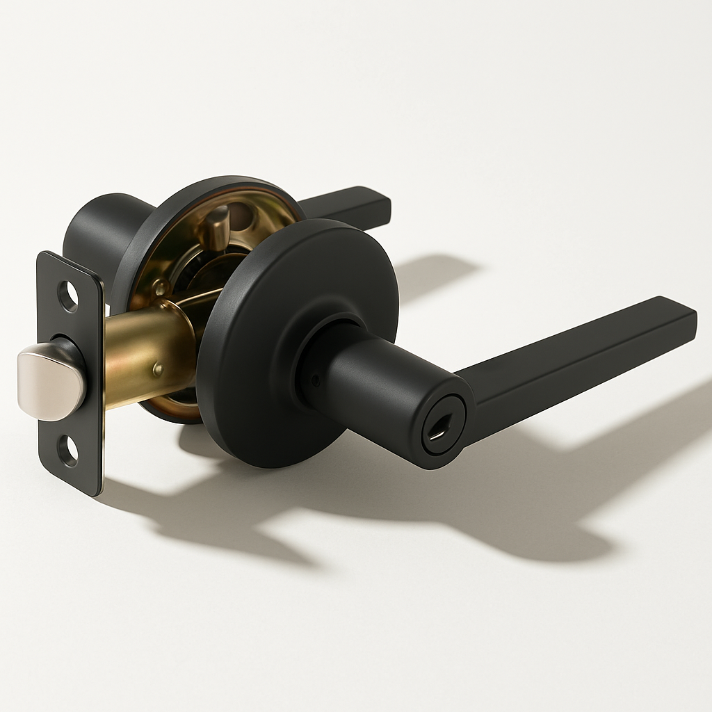 Manija de puerta Vellum Hardware Vertex — Núcleo sólido, con llave, para privacidad, de paso y fija