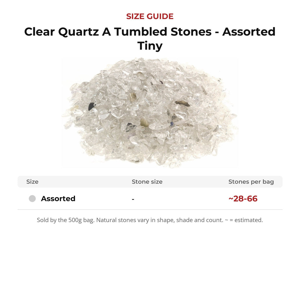 Clear Quartz A Tumbled Stones - Assorted Tiny