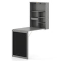 Mesa abatible de pared con pizarra - Gris