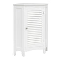 Meuble de rangement d'angle, meuble de salle de bain autoportant avec porte persienne