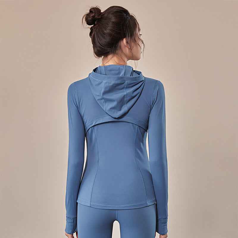 Damen-Sportbekleidung mit Kapuze – Atmungsaktive Trainingsjacke