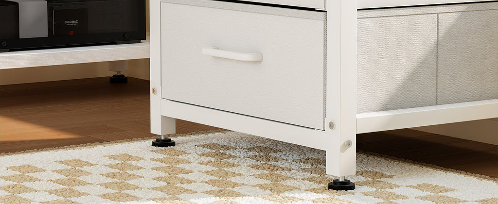 Colehome Corner desk with 4 Drawers, Reversible desk with Home Office Storage, 135 × 100 cm Bianco