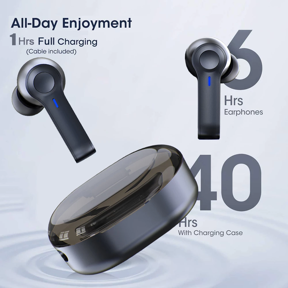 LED Display Wireless Earbuds TWS 5.0 Bluetooth Earphone Teal Simba