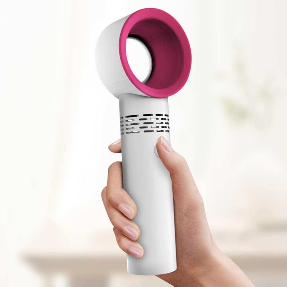 Rechargeable USB Bladeless Fan Portable Handheld Cooling Desk Mini Fan Copper Hecuba