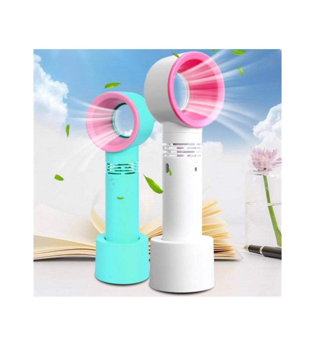 Rechargeable USB Bladeless Fan Portable Handheld Cooling Desk Mini Fan Copper Hecuba
