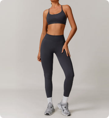 Nahtloses Damen-Yoga-Set mit Beauty-Rücken – Schnelltrocknende, eng anliegende Lauf- & Workout-Sportbekleidung