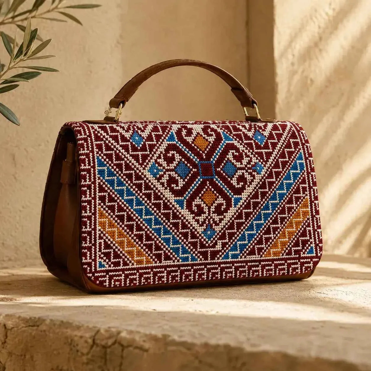 Palestinian Tatreez Crossbody Bag – Handmade Embroidered Shoulder Purse