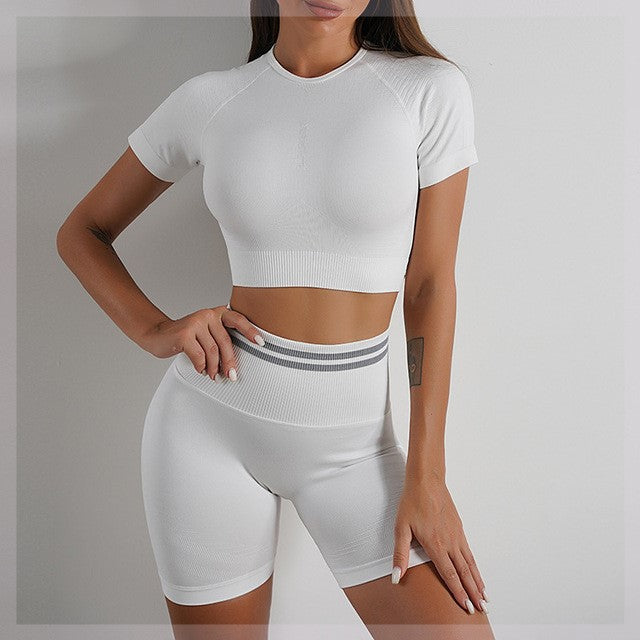 Nahtloses Sport-Set für Damen – Workout-Outfit mit Booty-Yoga-Hose