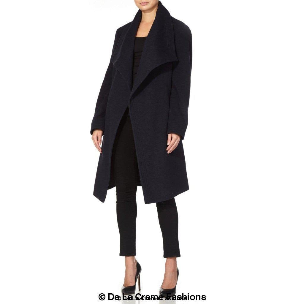 Wool Blend Large Lapel Duster Coat Rose Eleusis