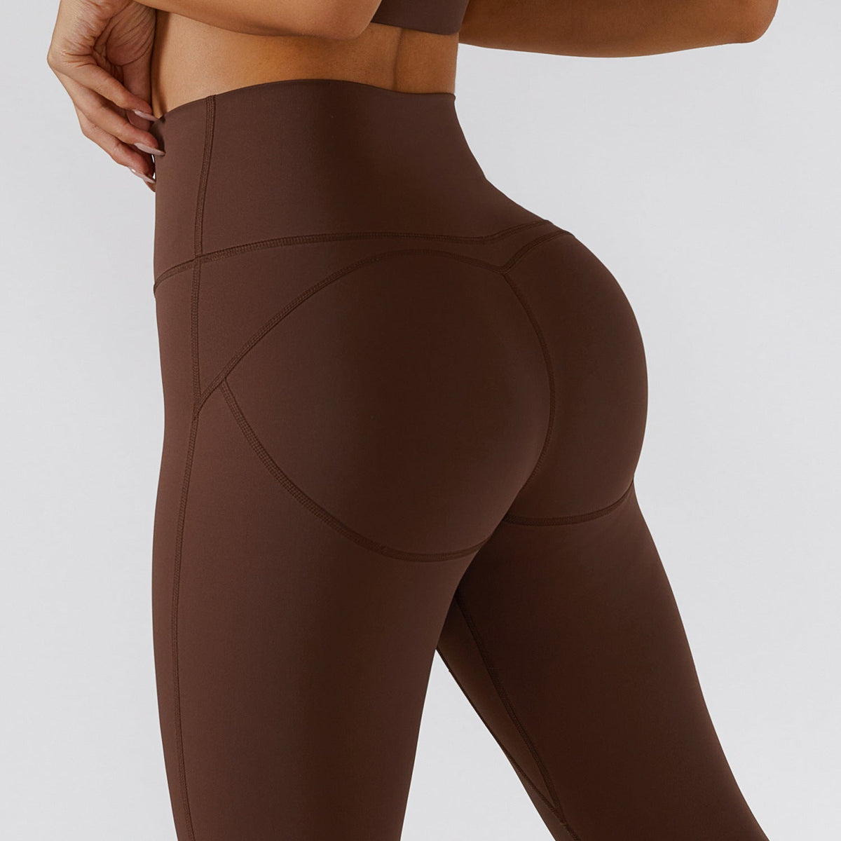 Geripptes One-Shoulder-Yoga-Set für Damen – Rückenfreies Sport-BH & Yogahose
