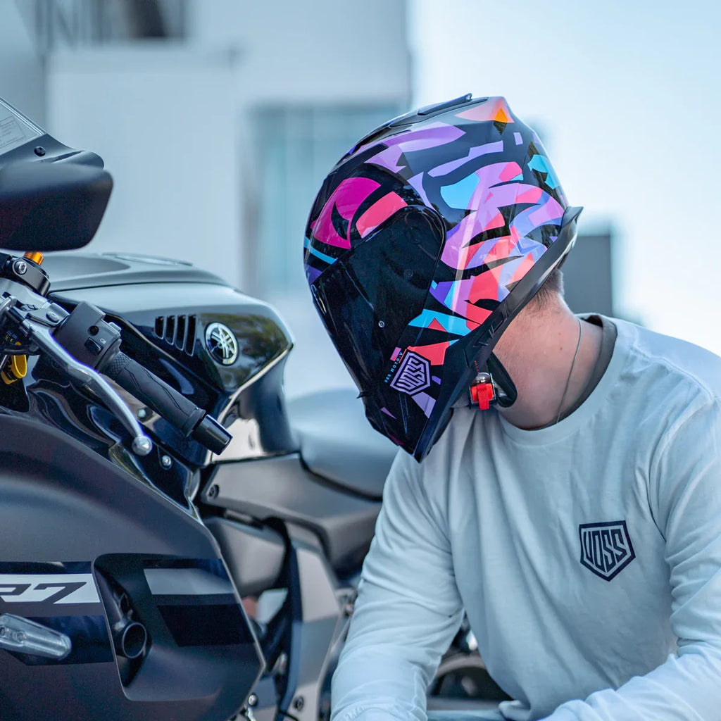Voss 989 Moto-V TopRockr Integralhelm glänzend für Motorradfahrer