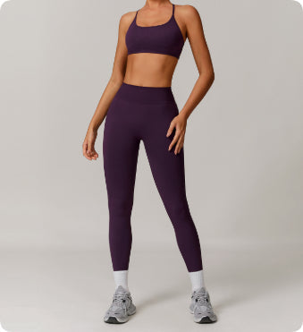 Nahtloses Damen-Yoga-Set mit Beauty-Rücken – Schnelltrocknende, eng anliegende Lauf- & Workout-Sportbekleidung