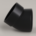 LESSO ABS 45° ストリートエルボ — スピゴット × ハブ DWV、cUPC認証取得