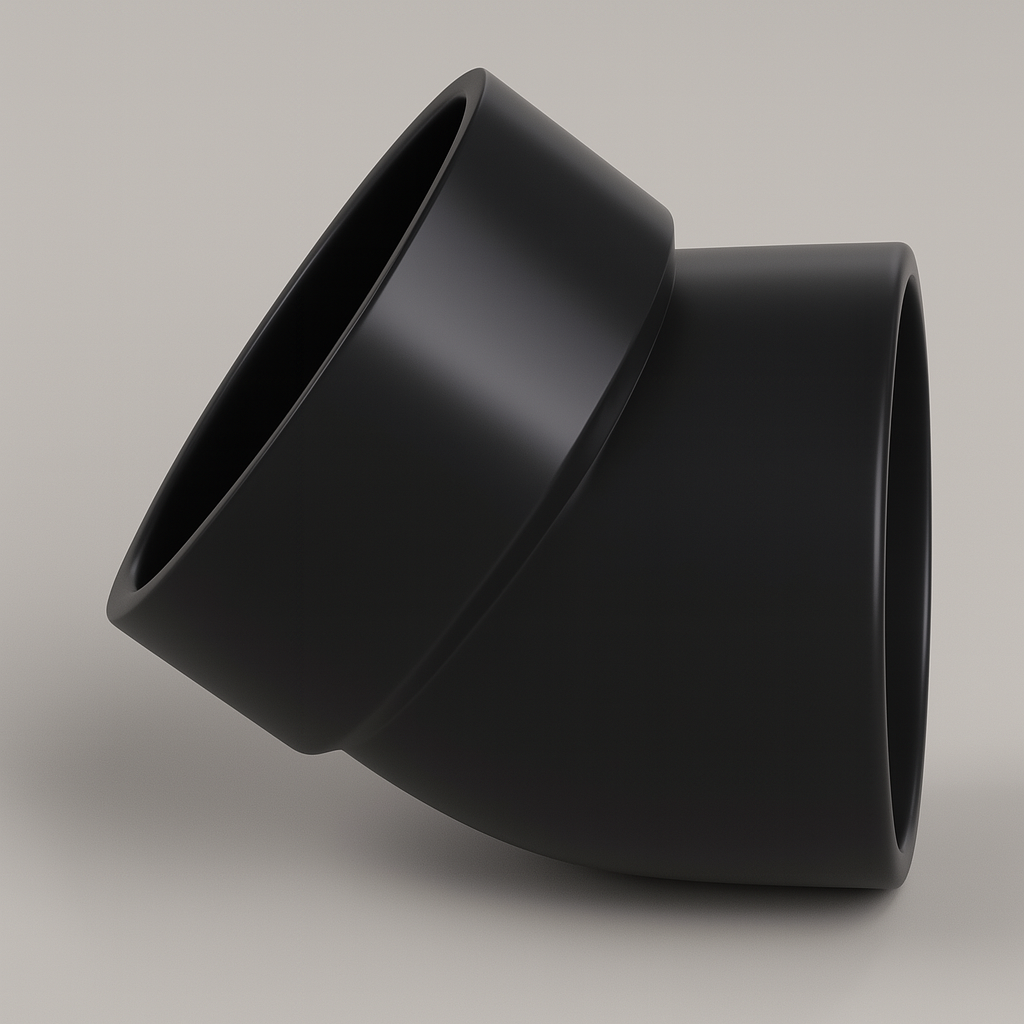 LESSO ABS 45° ストリートエルボ — スピゴット × ハブ DWV、cUPC認証取得
