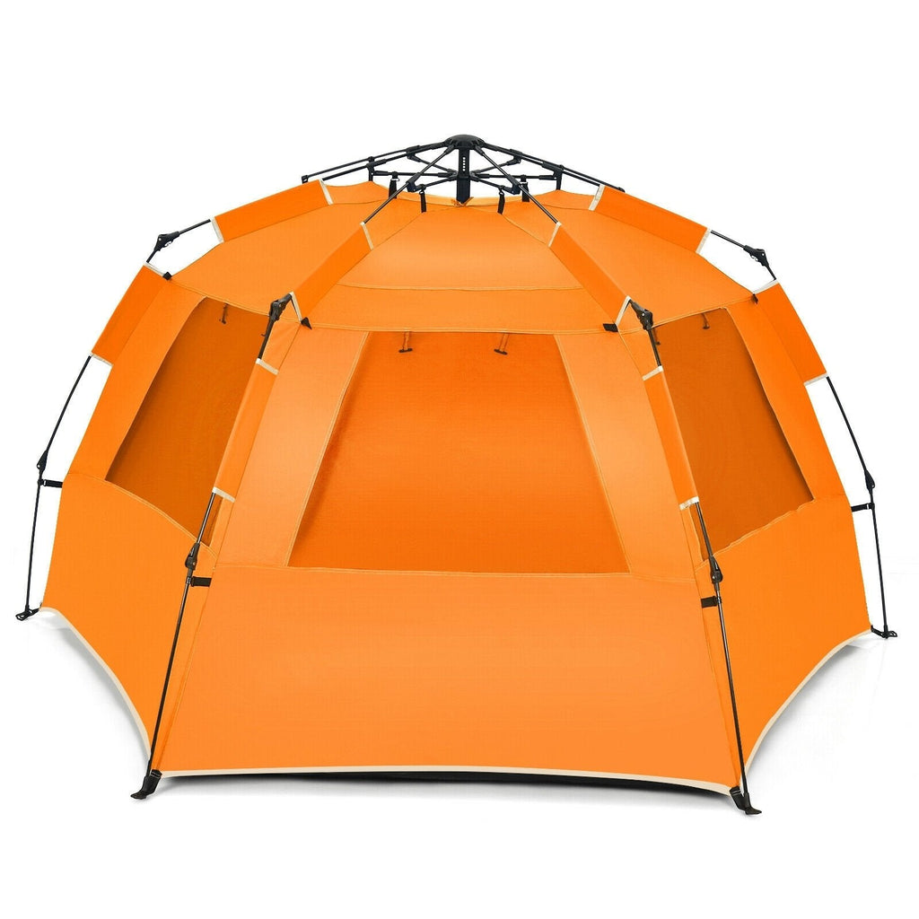 Tienda de playa fácil de montar, protección solar UPF 50+, portátil, para 3-4 personas - naranja