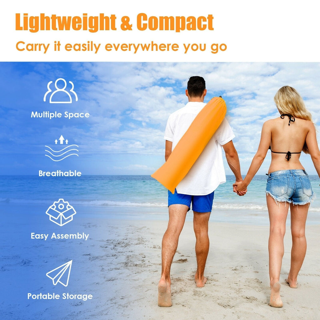 Tienda de playa fácil de montar, protección solar UPF 50+, portátil, para 3-4 personas - naranja
