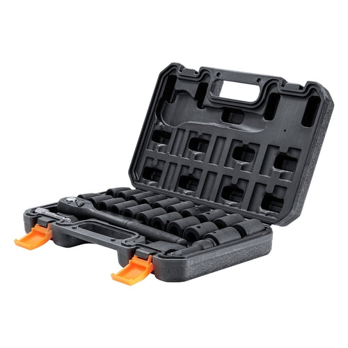 VEVOR Drive Impact Socket Set, 23 Piece Socket Set SAE 6 Point Cr-V Green Sir Loin