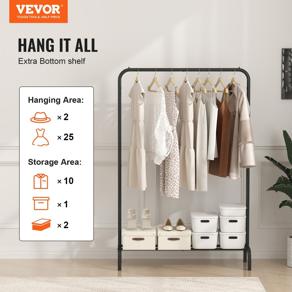 VEVOR Clothes Rack, Heavy Duty Clothing Garment Rack With Hanging Rod Green Sir Loin