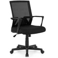 Silla de escritorio ergonómica con soporte lumbar y función de balanceo - Negra
