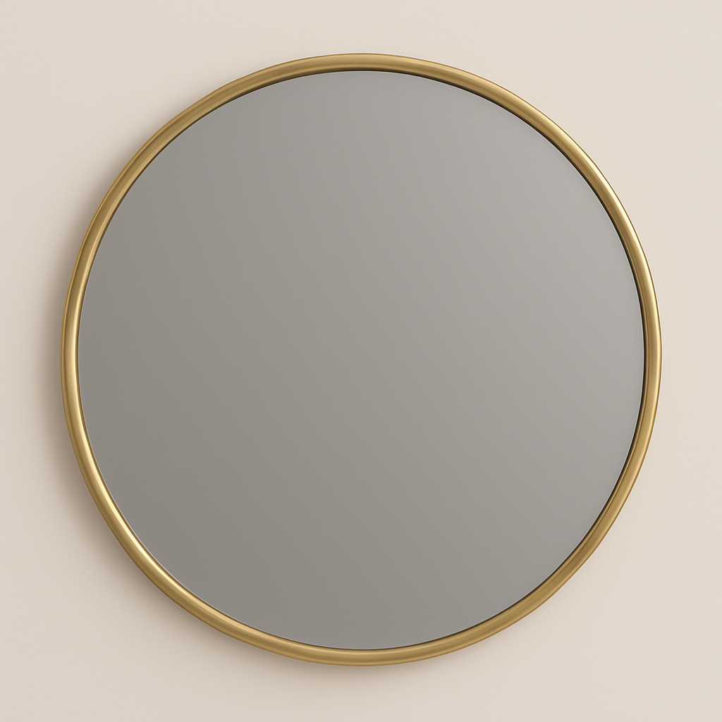 Miroir de salle de bain rond Ondelle — Cadre métallique fin, 24″ et 32″