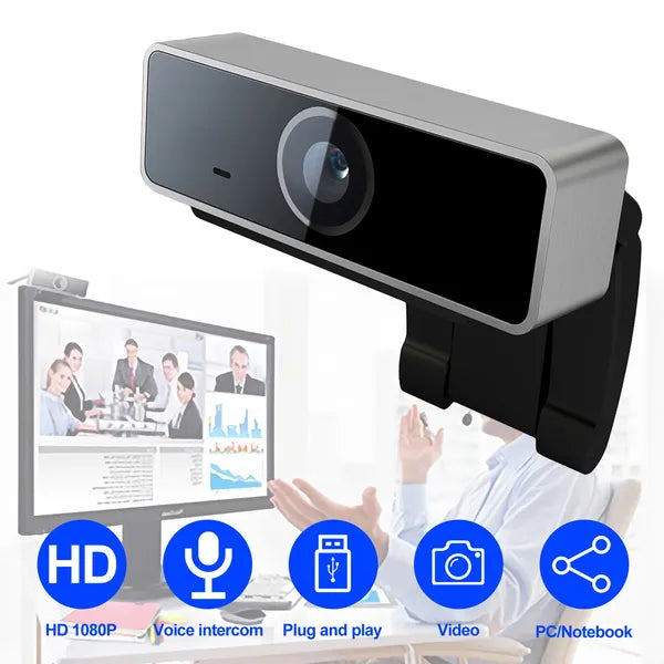 FHD 1080P Webcam USB PC Computer Webcam Auto Focus With Microphone Green Sir Loin
