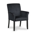 Sillón ejecutivo para visitas tapizado en tela con patas de madera de caucho-Negro