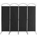 Biombo separador de ambientes de 4 paneles para oficina en casa o sala de estar, color negro