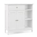 Mueble bajo de baño con cajón y compartimentos abiertos - Blanco