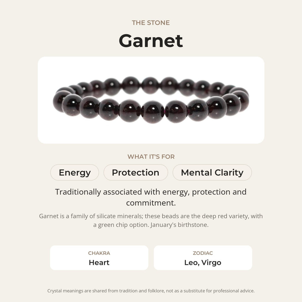 Garnet Bead Bracelet