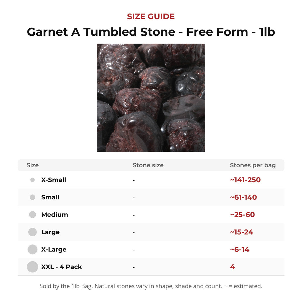 Garnet A Tumbled Stone - Free Form - 1lb