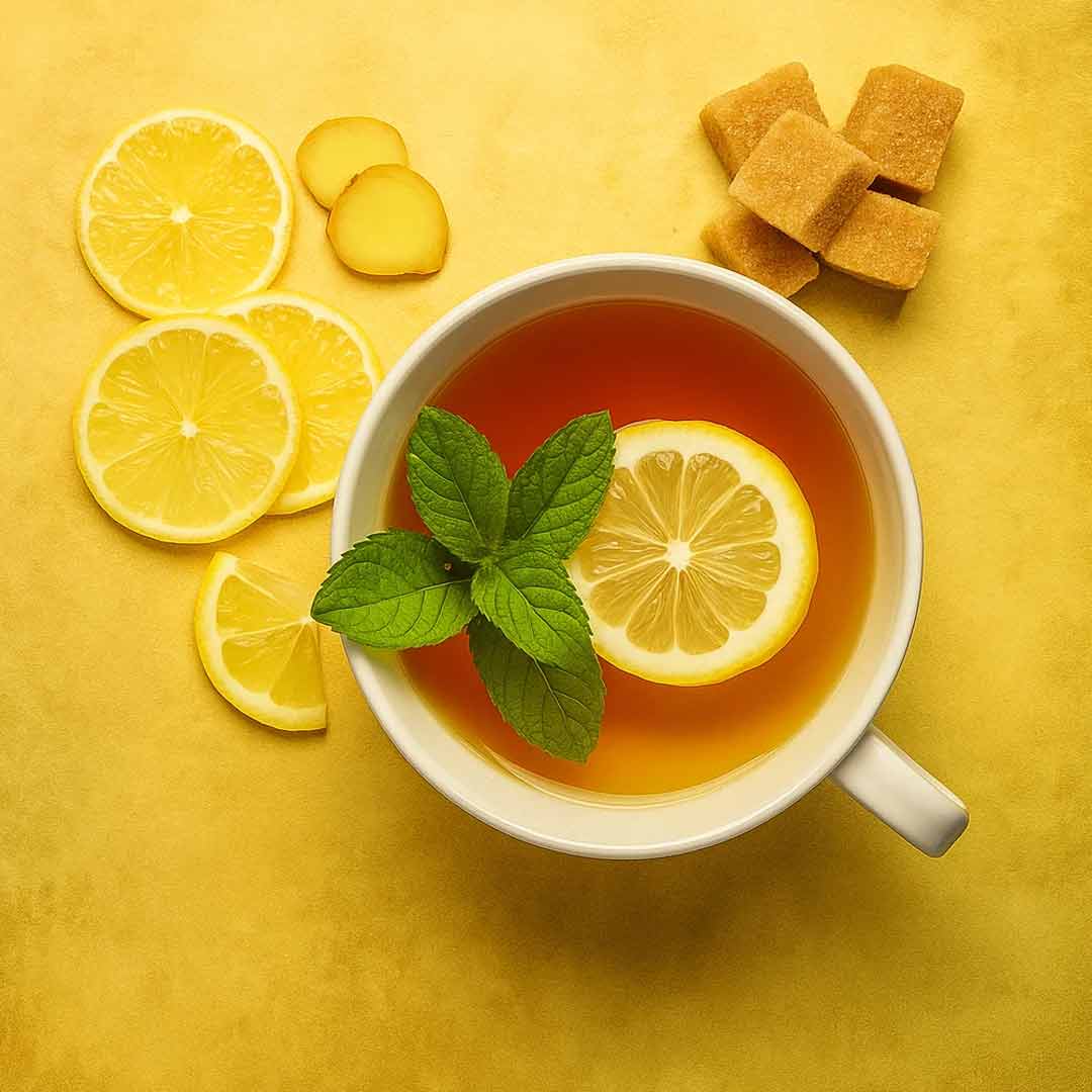Peppermint Lemon Tea Cubes with Ginger