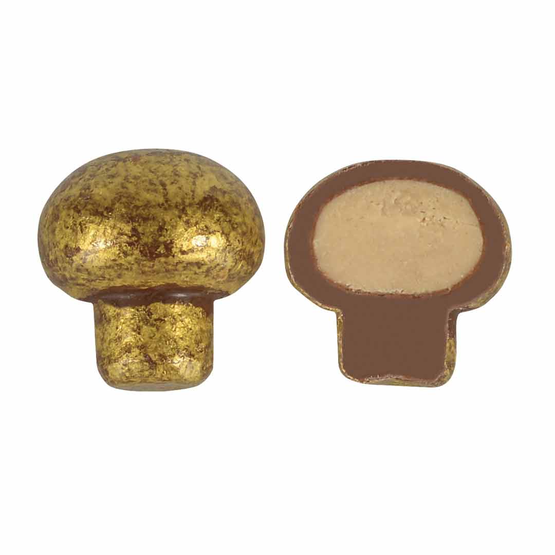 Gold-Dusted Mushroom Chocolate Dragees