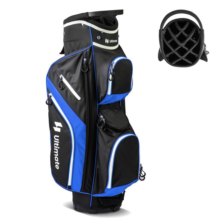 Golf-Cart-Tasche mit 14-fach unterteilbarer Tasche oben – Blau