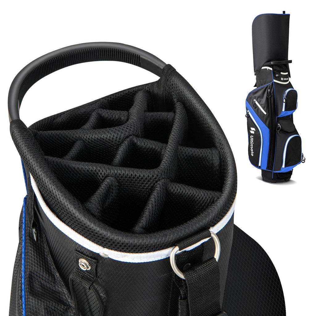 Golf-Cart-Tasche mit 14-fach unterteilbarer Tasche oben – Blau