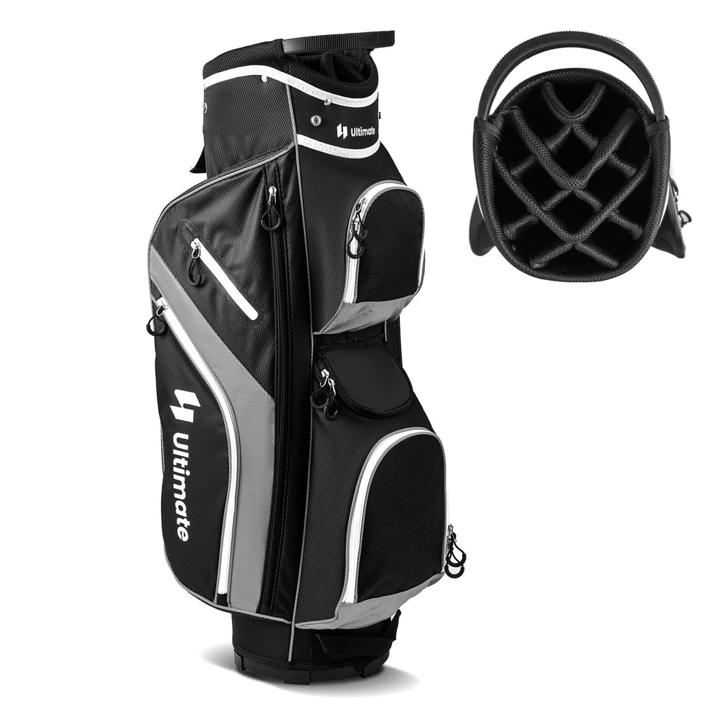 Golf-Cart-Tasche mit 14-fach unterteilbarer Tasche oben – Grau